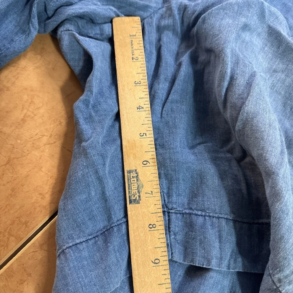 Polo Ralph Lauren Shorts Mens Sz 46B BIG‎ Classic Fit Blue 100% Linen Chambray